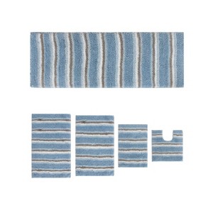 Home Weavers Glamour Collection 100% Polyester Microfiber Bathroom Rug, Non Slip Bath Mat Water Absorbent Soft Microfiber Shaggy Mat Machine Washable - 1 of 4