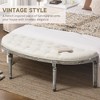 CAVINAS Bench Semi-Circle Ottoman with Tufted Velvet-Touch Fabric Rubberwood Legs for Bedroom - 2 of 4