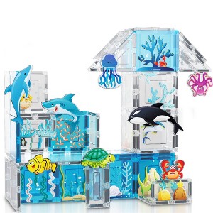 Picasso-TILES 52 PC Marine Themed, Magnetic Tiles, Building Blocks, STEM Toys for Kids 3+ - 1 of 4
