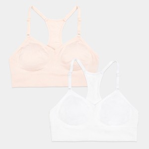 Fruit of the Loom Girls Seamless Racerback Sports Bra 2 Pack  - 1 of 4