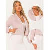 INSPIRE CHIC Women's Long Sleeve Open Front Cropped Winter Faux Fur Jacket - 2 of 4