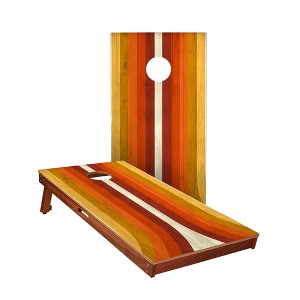 Skip's Garage | Retro Orange Curved All-Weather Cornhole Boards - ACA Sig Pro Series - 1 of 4