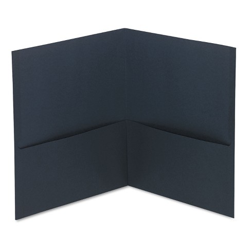 Universal Two-pocket Portfolio Embossed Leather Grain Paper Dark Blue ...