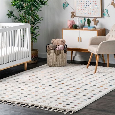 Nuloom Behati Polka Dot Kids Tasseled Indoor Area Rug