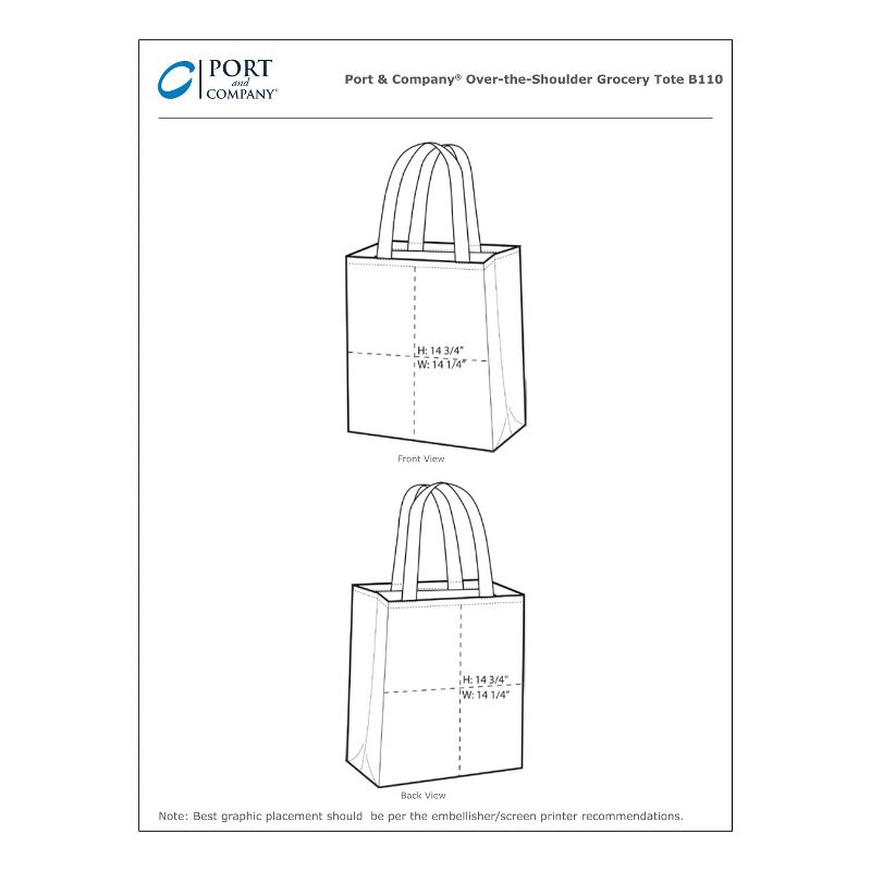Port Authority Ideal Durable Eco- Friendly Twill Over-the-Shoulder Grocery Tote (2 Pack) - Natural, 4 of 5