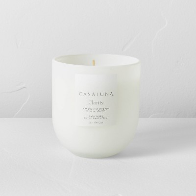 14oz Lidded Gray Glass Jar Crackling Wooden 3-wick Candle With Clear Label  Ocean Air + Moss - Threshold™ : Target