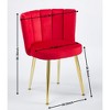 Okak Modern Accent Chair, with Iron Tube Golden Color Legs, Velvet and Comfortable Backrest, Set of 2 - 3 of 4