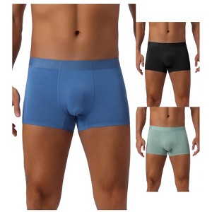 INSPIRE CHIC Men's 3 Pack Elastic Waist Solid Color Basic Boxer Briefs - 1 of 4