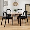 GlasFlength Dining Sets of 2, Stackable Dining Chair with Wood Rattan Woven Seat, Perfect for Dining Room, Patio, Black, 17.3"*16.5"*29.9" - 4 of 4