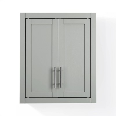 Savannah Gray Shaker-Style Wall Cabinet with Chrome Hardware