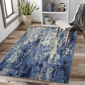 Abstract Area Rug for Bed Room, Washable Soft Non Slip, Extra Large Low Pile Stain Resistant Throw Carpet for Dining Room Table Office - 1 of 4