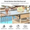 LunaLulinlk 40.5" Outdoor Grill Cart with Stainless Steel Top, Solid Wood Outdoor Storage Cabinet with Drop Leaf, One Drawer - 2 of 4