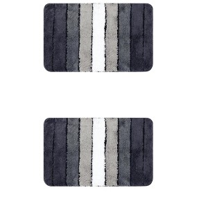 Unique Bargains Ultra Water Absorbent Non-Slip Quick Dry Bathroom Floor Mats 2 Pcs - 1 of 4