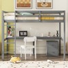 Okak Solid Wood Twin Loft Bed with Desk & Storage,Space-Saving Bunk Beds with 2-Drawer Cabinet & Ladder,High Loft Beds for Kids,Teens - 2 of 4