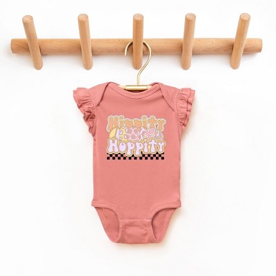 The Juniper Shop Hippity Hoppity Eggs Baby Flutter Sleeve Bodysuit