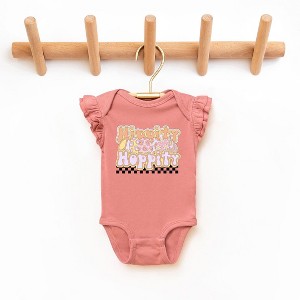 The Juniper Shop Hippity Hoppity Eggs Baby Flutter Sleeve Bodysuit - 1 of 2
