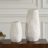 Uttermost Rustic Modern Blend White Caramel Textured Design Echo Ridge Vases, Set of 2 - 2 of 4