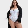 Women's Crochet Lace V-Wire Lingerie Bodysuit - Auden™ White - 3 of 3