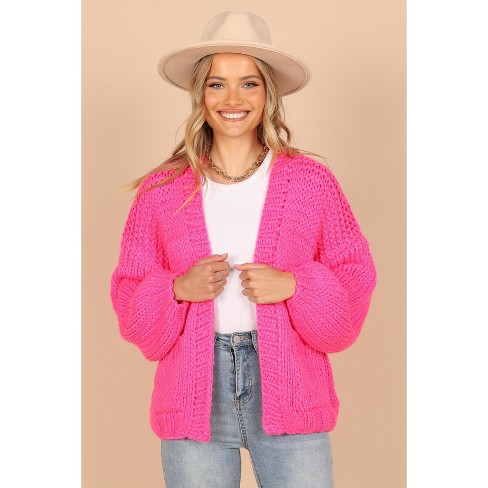 Petal And Pup Women's Cara Oversized Handknit Knit Sweater - Hot Pink S/m :  Target