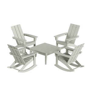 WestinTrends 5-Piece Modern Adirondack Outdoor Rocking Chair with Side Table Set - 1 of 2
