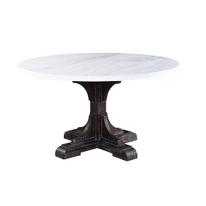 Acme Furniture 54" Gerardo Dining Table White Marble Top/Weathered Espresso Finish - 1 of 4
