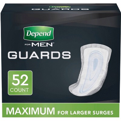 Depend Incontinence Fragrance Free Guards for Men -  Maximum Absorbency -  52ct