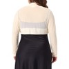 Agnes Orinda Women's Plus Size Mesh Crop Long Sleeve Open Front Cardigans - 4 of 4