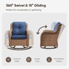Buenhomino Outdoor Swivel Glider Rocking Chairs Set, 2 Pieces Rattan Wicker Patio Furniture Set for Porch Pool Deck Yard Garden - 4 of 4