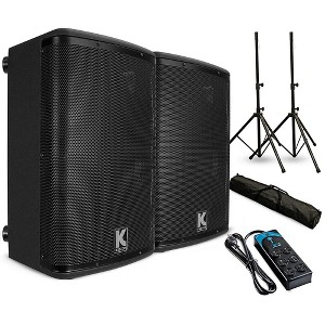 Kustom PA KPX12A 12" Powered Loudpeaker Pair With Stands and Power Strip - 1 of 4