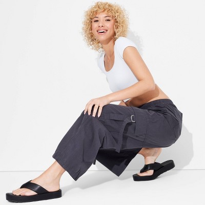 Wild Fable Women's Mid Rise Wide Leg Relaxed Cargo Pants - Picture 7 of 24