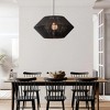 Dewdrop Modern Black Pendant Light with Woven Rope Shade Geometric Hanging Ceiling Fixture for Dining Room - 3 of 4