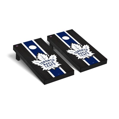 NHL Toronto Maple Leafs Premium Cornhole Board Onyx Stained Stripe Version