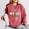 S.W.Smiley Where Friends and Flowers Flourish - Women's Lightweight Garment Dyed Sweatshirt - 2 of 3