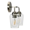 Storied Home Holden - Metal and Glass 2-Light Vanity Light, Antique Nickel - 4 of 4