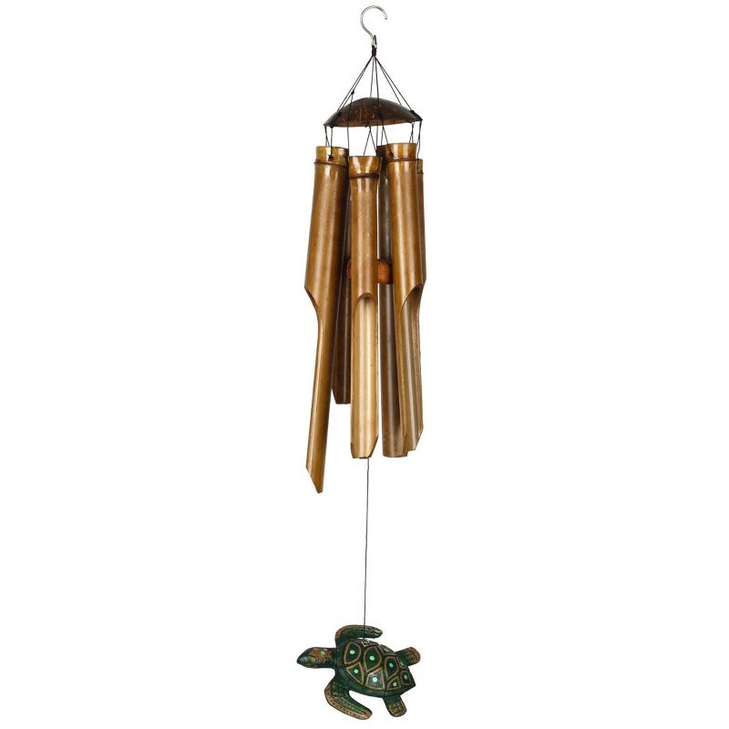 Woodstock Windchimes Half Coconut Chime Med Sea Turtle, Wind Chimes For Outside, Wind Chimes For Garden, Patio, and Outdoor Décor, 24"L, 1 of 7