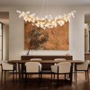 CityFurn Modern 72" Rectangle Gold and White Chandeliers Ceramic Ginkgo Leaf Pendant Lights - 4 of 4