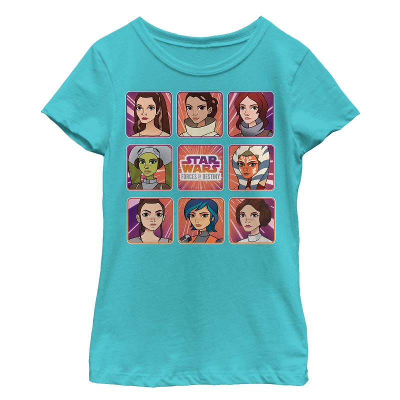 Girl's Star Wars Forces of Destiny Panels T-Shirt, 1 of 4