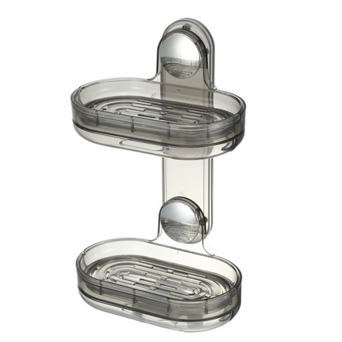 Unique Bargains Bathroom Double Layer Wall Mounted Soap Holder 6.10"x4 ...
