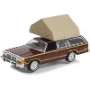 1979 Ford LTD Country Squire Brown with Wood Panels with Camp'otel Cartop Sleeper Tent 1/64 Diecast Model Car by Greenlight - 2 of 3