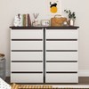 VYNXARIA 5 Drawer Dresser for Bedroom, Modern Closet Dressers Chest of Drawers, White & Walnut color Storage Dresser Chest Cabinet Organizer Unit - 3 of 4
