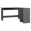 vidaXL L-Shaped Corner Desk High Gloss Gray 47.2 in. x 55.1 in. x 29.5 in. Engineered Wood - 2 of 4