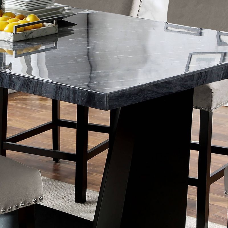 70&#34; Westlie Rectangular Genuine Marble Top Counter Height Table Gray/Black - HOMES: Inside + Out, 4 of 6