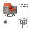 XIZZI Patio Outdoor Swivel Rocking Chairs Set of 2 with Side Table, 3 Pieces PE Rattan Wicker Patio Bistro Set with 360 Degree Rotation Chairs - 4 of 4