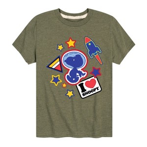 Boys' - Peanuts - Space Snoopy Flair Short Sleeve Graphic T-Shirt - 1 of 4