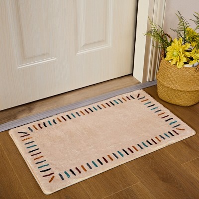 VECELO Front Door Mat Welcome Mat, Absorbent Muddy Kitchen Rugs, Non-Slip Rubber Backing Doormat