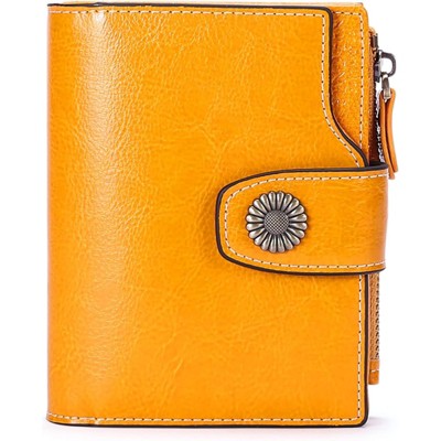 BEAFUP Wallet for Women - RFID Blocking Bifold Leather Wallet with 16 Card Slots & Zipper Pocket,Easy-to-Use