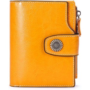 FATMOON Wallet for Women - RFID Blocking Bifold Leather Wallet with 16 Card Slots & Zipper Pocket,Easy-to-Use - 1 of 4
