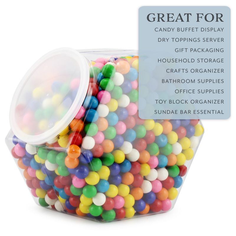 Cornucopia Brands Gallon Plastic Container Candy Jars, 2pk; Hexagon Shaped Countertop Display Containers; Cookie / Snack Storage, 4 of 9