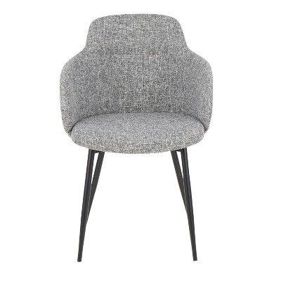 High-Back Boyne Chair with Upholstered Bucket Seat and Black Metal Legs