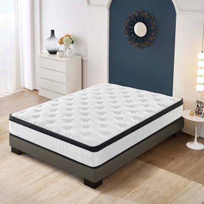 MAXZZZ Twin Size 12 Inch 7-Zoned Cool Memory Foam Individual Pocket Spring Hybrid Mattress
